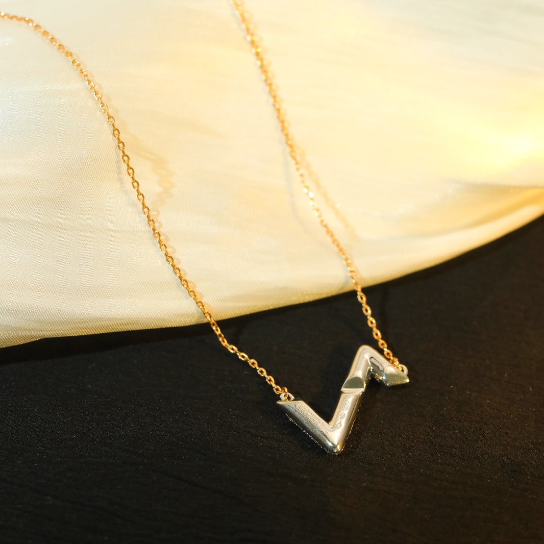 [LOXURA]VOLT SILVER DIAMOND PEDANT NECKLACE