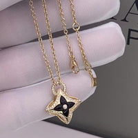 [LOXURA]STAR PEDANT PINK GOLD DIAMOND NECKLACE