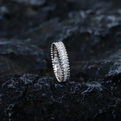 [LOXURA]PERLEE DIAMOND SILVER RING