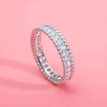 [LOXURA]PERLEE DIAMOND SILVER RING