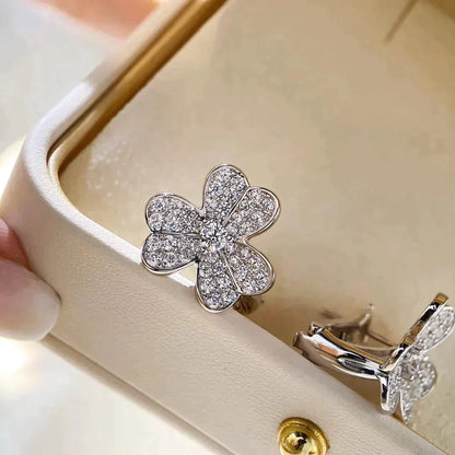 [LOXURA]CLOVER COMOS DIAMOND EARRINGS SILVER