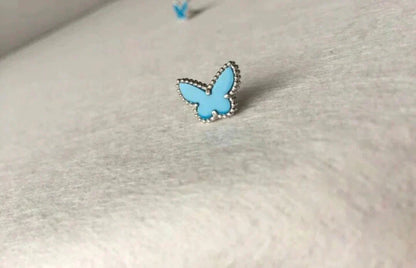 [LOXURA]BUTTERFLY TURQUOISE EARRINGS SILVER