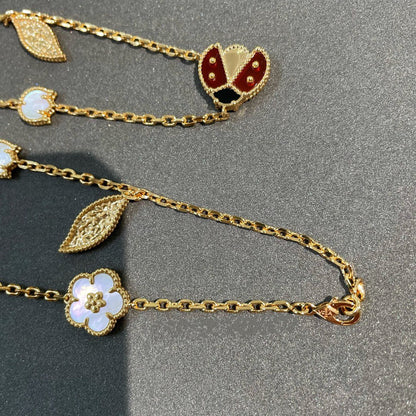 [LOXURA]LUCKY SPRING 15 MOTIFS GOLD NECKLACE