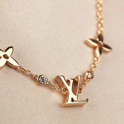 [LOXURA]STAR AND SUN 7 MOTIFS GOLD BRACELET