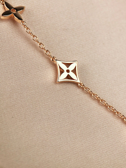 [LOXURA]STAR AND SUN 7 MOTIFS GOLD BRACELET