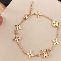 [LOXURA]STAR AND SUN 7 MOTIFS GOLD BRACELET