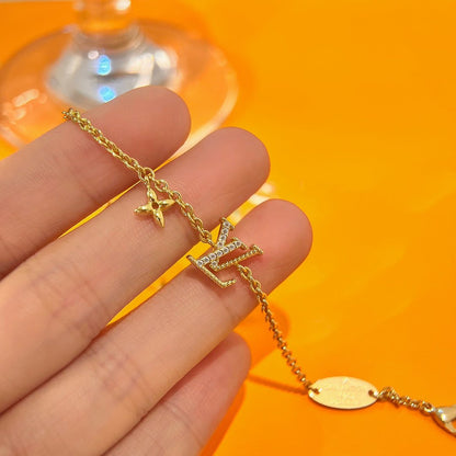 [LOXURA]LOGO STAR MOTIF GOLD BRACELET
