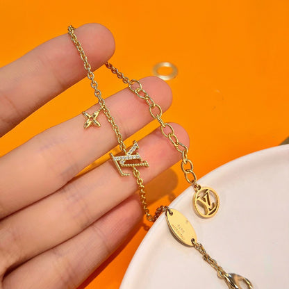[LOXURA]LOGO STAR MOTIF GOLD BRACELET