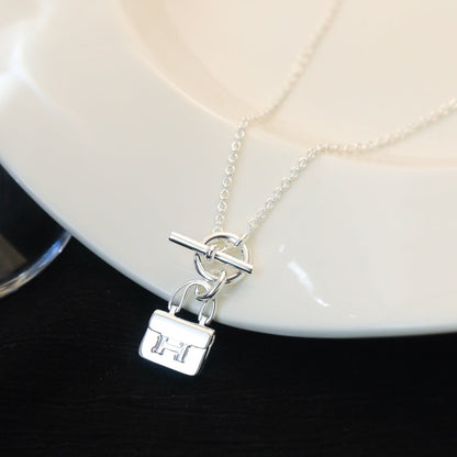 [LOXURA]POP H PEDANT SILVER NECKLACE