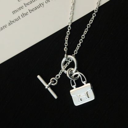 [LOXURA]POP H PEDANT SILVER NECKLACE