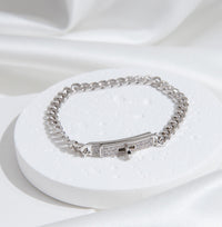 [LOXURA]KELLY CHAIN SILVER DIAMOND BRACELET