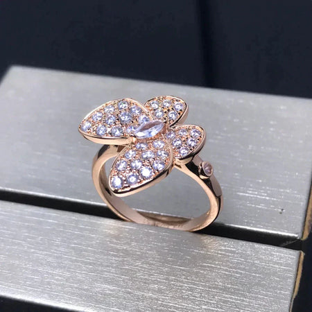 [LOXURA]BUTTERFLY PINK GOLD DIAMOND RING