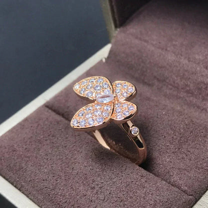 [LOXURA]BUTTERFLY PINK GOLD DIAMOND RING
