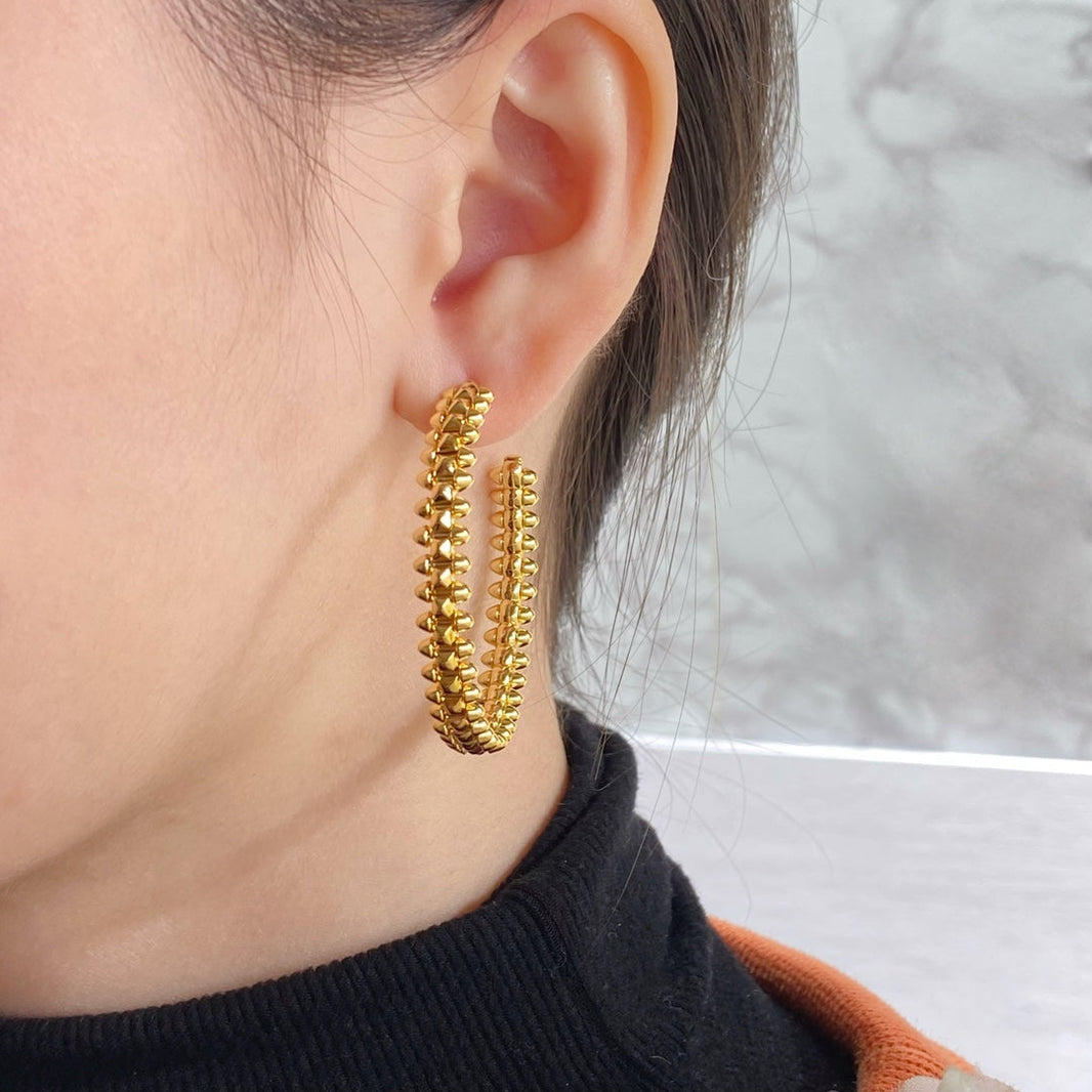 [LOXURA]CLASH HOOP LARGE EARRINGS