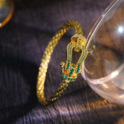 [LOXURA]FORCE 10 GOLD GREEN DIAMOND PAVED