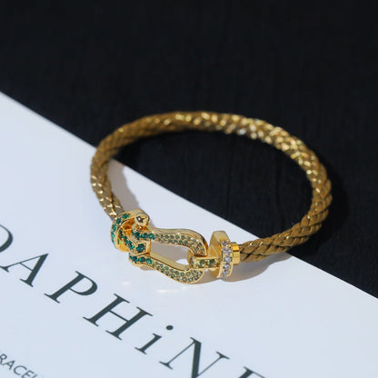 [LOXURA]FORCE 10 GOLD GREEN DIAMOND PAVED