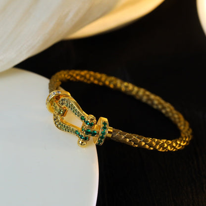 [LOXURA]FORCE 10 GOLD GREEN DIAMOND PAVED
