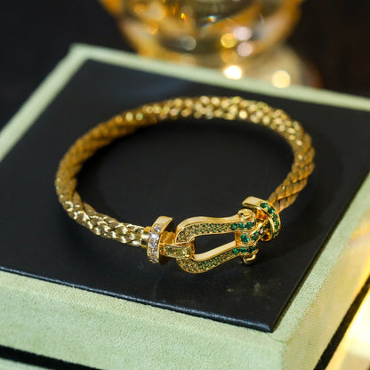[LOXURA]FORCE 10 GOLD GREEN DIAMOND PAVED