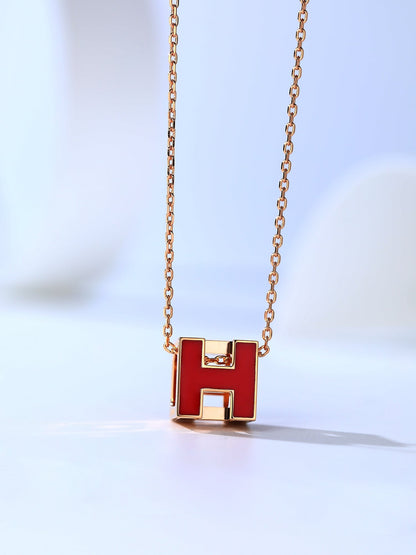 [LOXURA]H CAGE PINK GOLD NECKLACE
