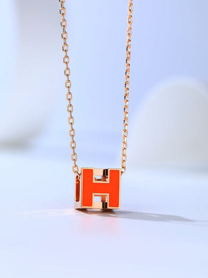 [LOXURA]H CAGE PINK GOLD NECKLACE