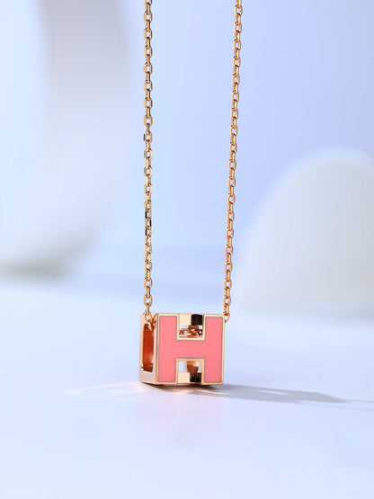 [LOXURA]H CAGE PINK GOLD NECKLACE