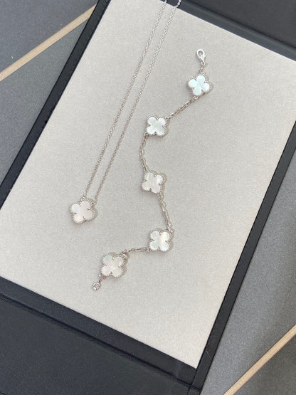 [LOXURA]CLOVER WHITE PEARL MOP 5 MOTIF BRACELET COLLECTION