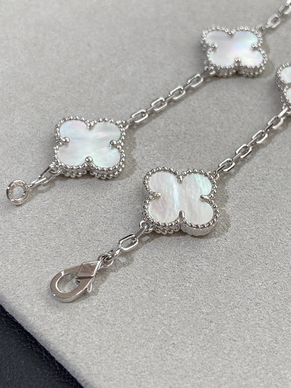 [LOXURA]CLOVER WHITE PEARL MOP 5 MOTIF BRACELET COLLECTION