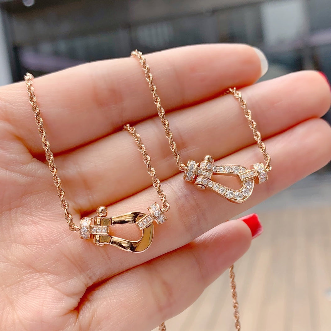 [LOXURA]FORCE 10 PINK GOLD DIAMOND NECKLACE
