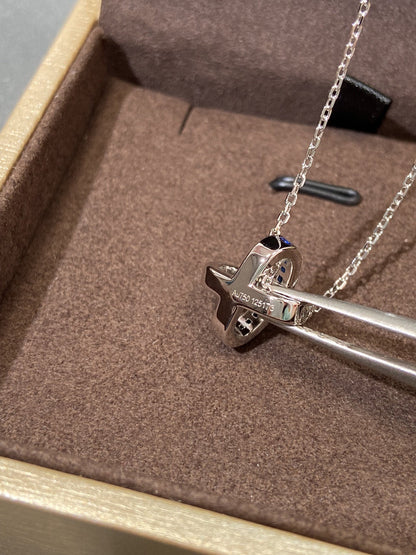 [LOXURA]LIENS DIAMOND SILVER NECKLACE