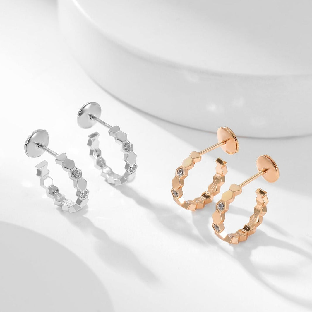 [LOXURA]BEE LOVE DIAMOND HOOP EARRINGS