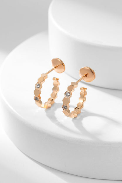 [LOXURA]BEE LOVE DIAMOND HOOP EARRINGS