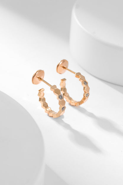 [LOXURA]BEE LOVE DIAMOND HOOP EARRINGS