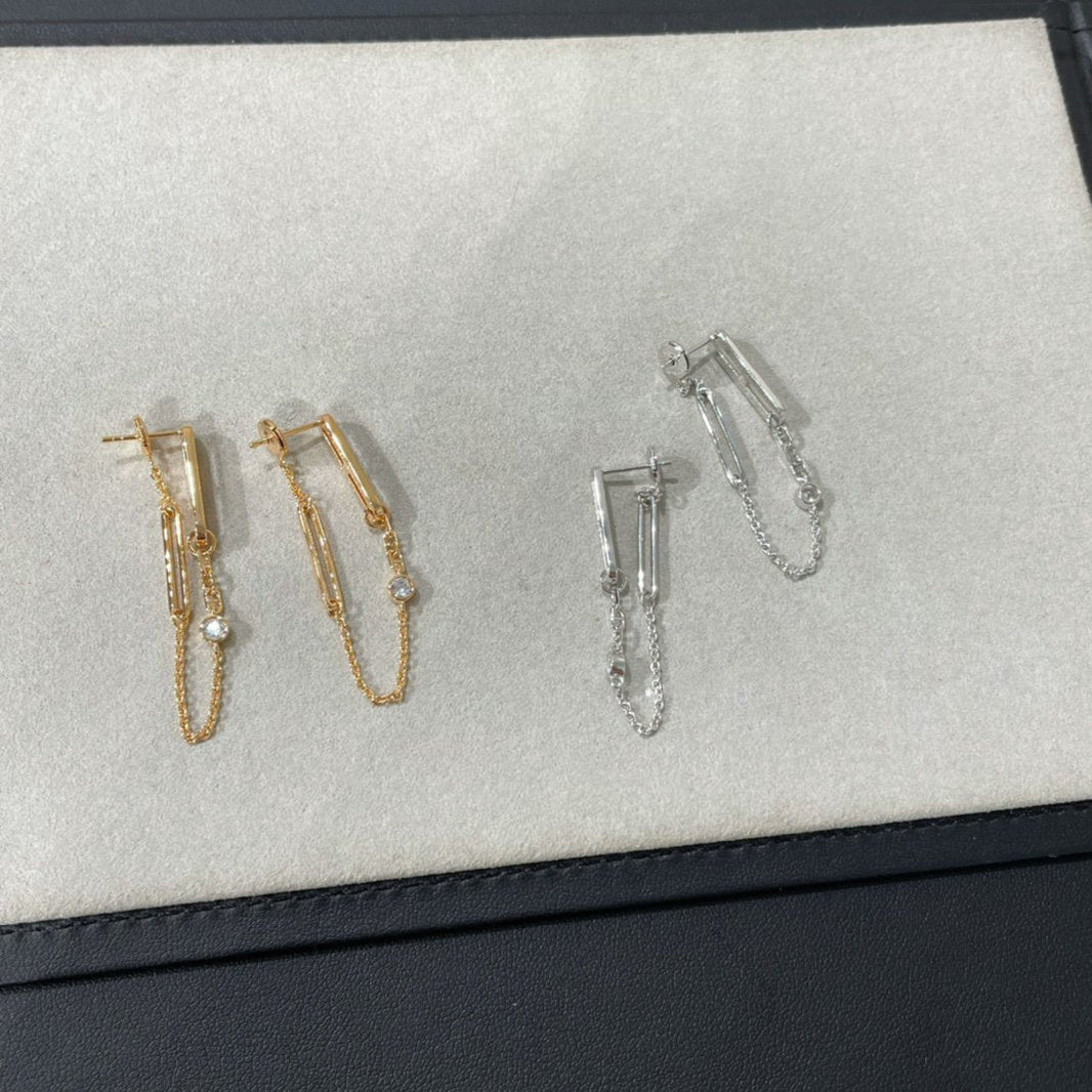 [LOXURA]CHAINE CHAOS DIAMOND DROP EARRINGS