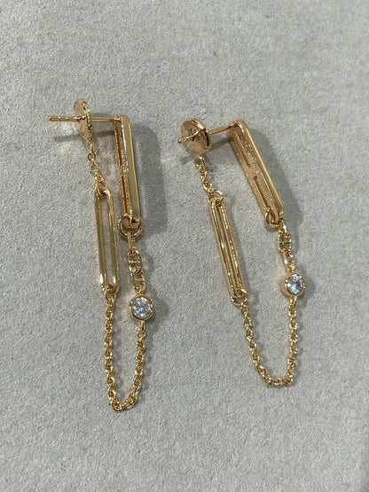 [LOXURA]CHAINE CHAOS DIAMOND DROP EARRINGS