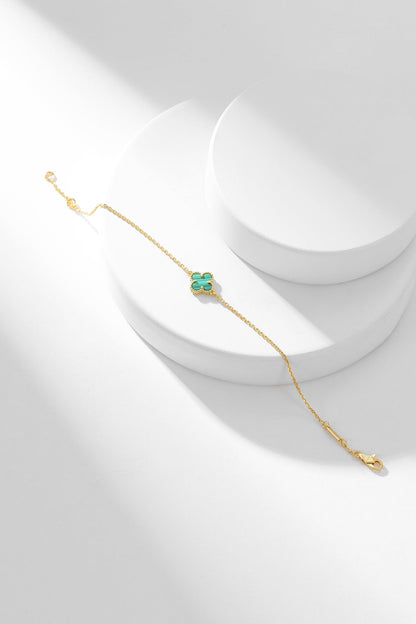 [LOXURA]CLOVER BRACELET MALACHITE 1 MOTIF