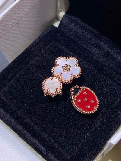 [LOXURA]LUCKY 3 MOTIF ROSE GOLD RING