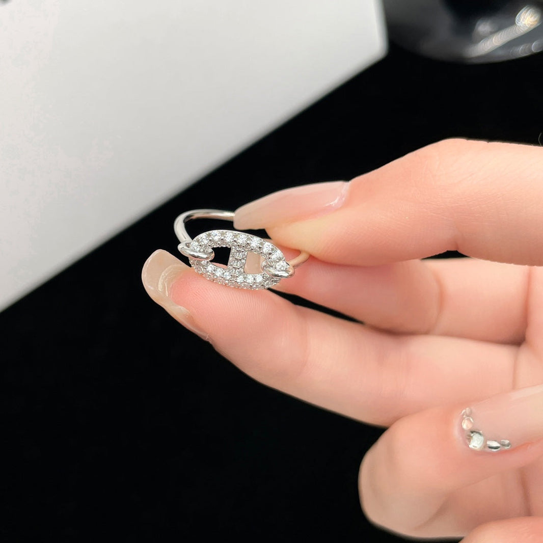 [LOXURA]RONDE SMALL SILVER DIAMOND RING