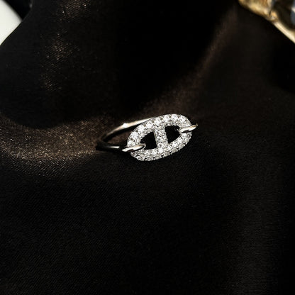 [LOXURA]RONDE SMALL SILVER DIAMOND RING