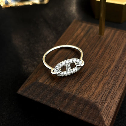[LOXURA]RONDE SMALL SILVER DIAMOND RING