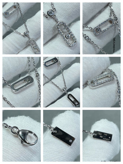 [LOXURA]MOVE 2 ROW DIAMOND NECKLACE