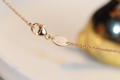 [LOXURA]JEUX MALACHITE 1 DIAMOND PINK GOLD NECKLACE