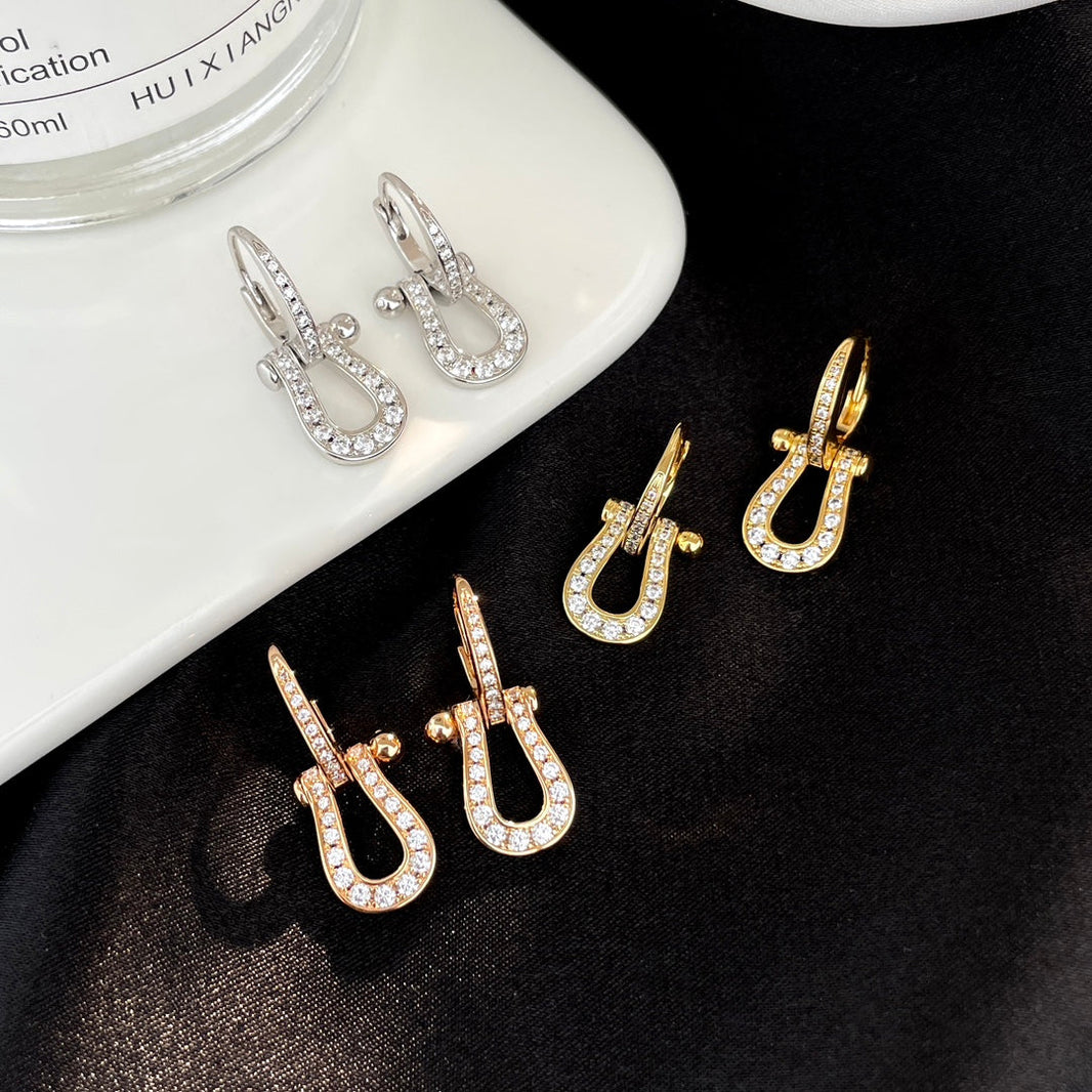 [LOXURA]FORCE 10 FULL DIAMOND DROP EARRINGS MEDIUM MODEL
