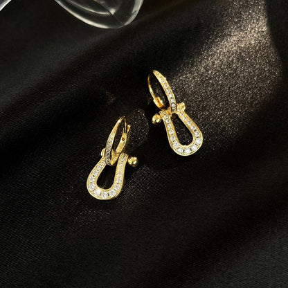 [LOXURA]FORCE 10 FULL DIAMOND DROP EARRINGS MEDIUM MODEL