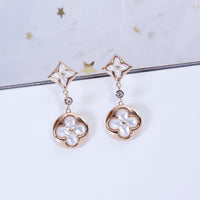 [LOXURA]STAR AND SUN PINK GOLD MOP DROP EARRINGS