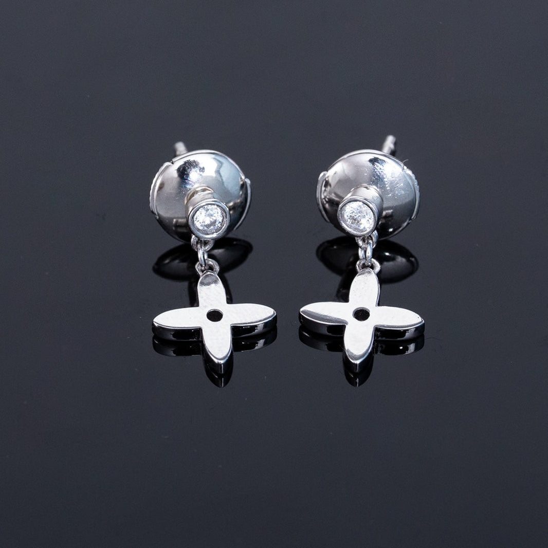 [LOXURA]VIDYLLE SILVER DIAMOND MINI DROP EARRINGS