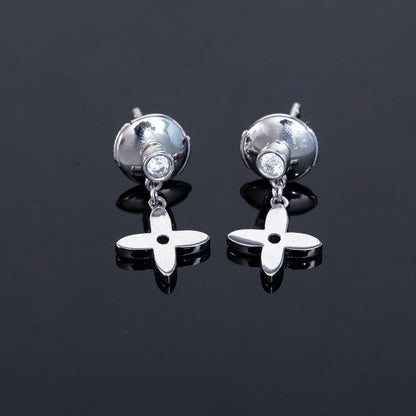 [LOXURA]VIDYLLE SILVER DIAMOND MINI DROP EARRINGS