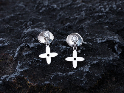 [LOXURA]VIDYLLE SILVER DIAMOND MINI DROP EARRINGS