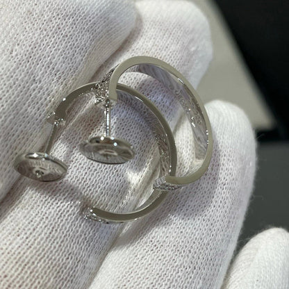 [LOXURA]LOVE EARRINGS 3.6MM DIAMOND PAVED