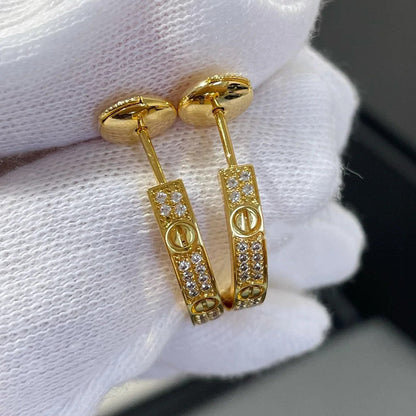 [LOXURA]LOVE EARRINGS 3.6MM DIAMOND PAVED
