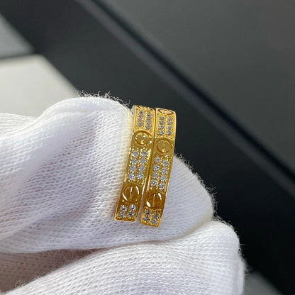 [LOXURA]LOVE EARRINGS 3.6MM DIAMOND PAVED
